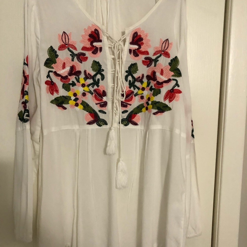 White blouse with embroidery